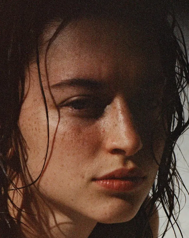 Moody Portrait with Tonal Lighting, photographic, editorial, warm
