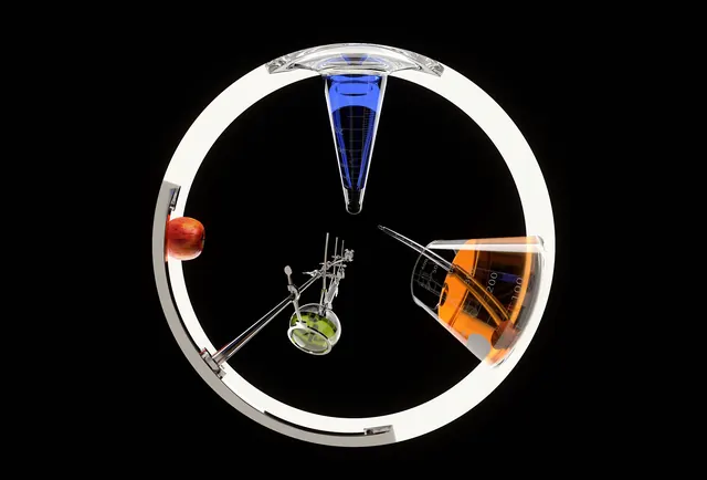 Erichu Scientific Laboratory Flask Composition, photographic, technical, vibrant