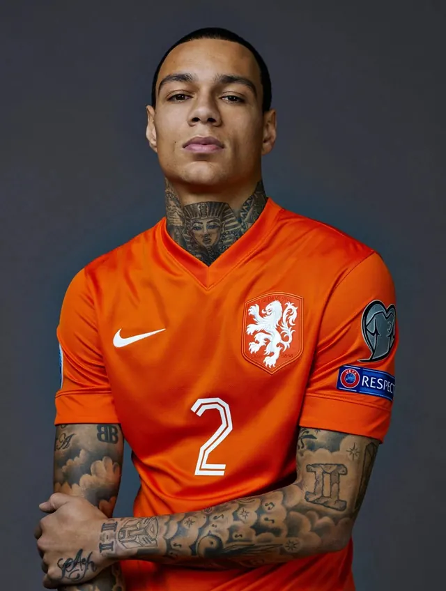 Professional athlete portrait in national sports jersey, photographic, warm