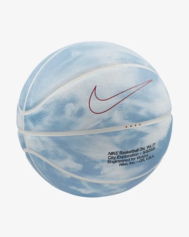 Nike Basketball special edition ball with cloud pattern, photographic, product, light