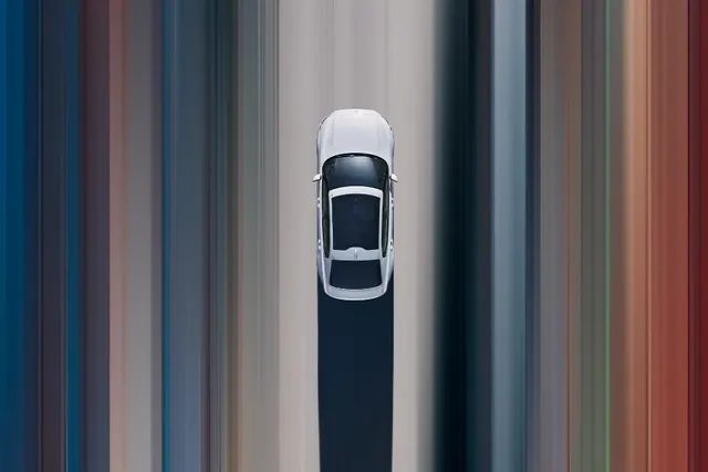 Automotive motion blur composition, photographic, minimalist, cool