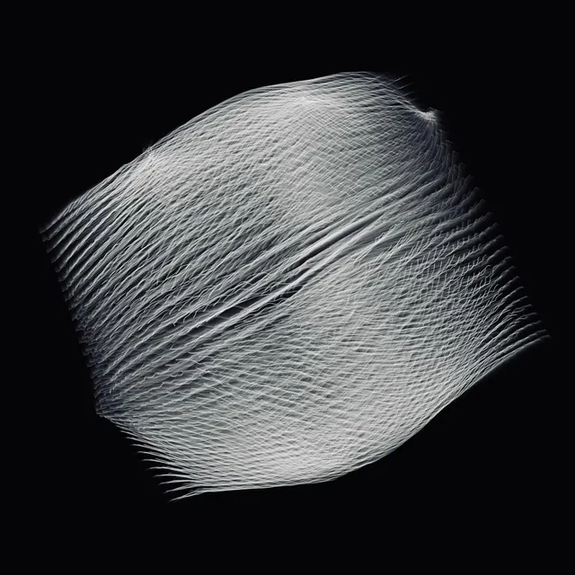 Abstract fiber textile sculpture, abstract, organic, monochrome