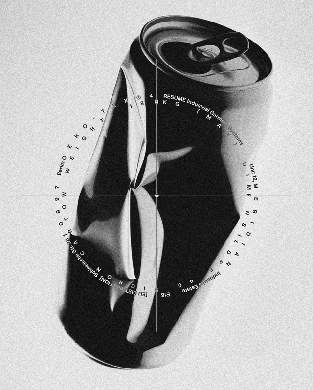 Rotational typography and dial-form industrial design, technical, geometric, dark