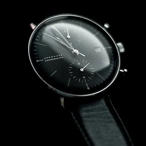 Minimalist chronograph watch, minimal, technical, dark