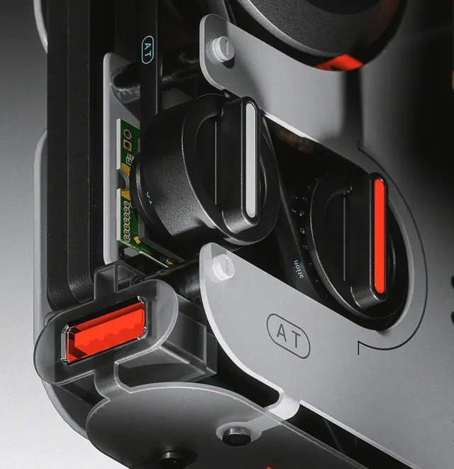 Hardware product engineering detail shot, photographic, technical, dark