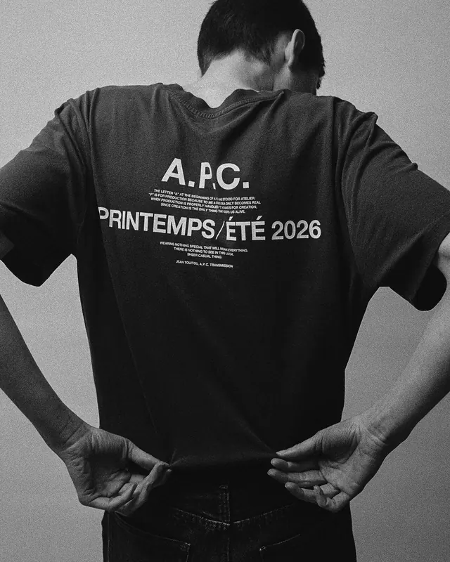 A.P.C. Spring/Summer 2026 T-shirt back print, minimal, monochrome, dark