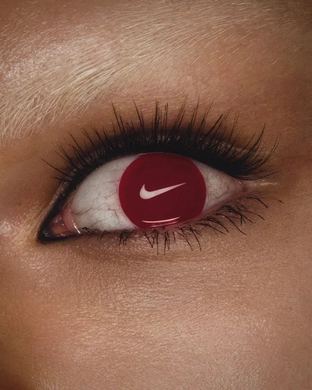 Nike iris placement concept, photographic, playful, warm