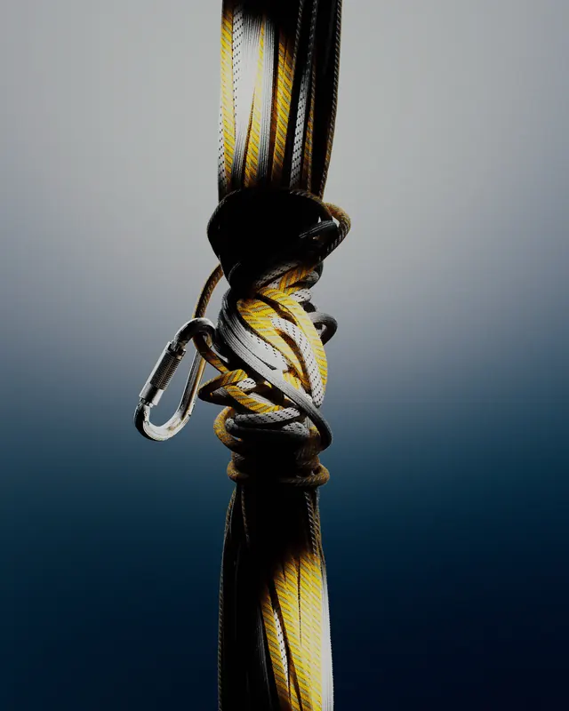 Sailing rope knot close-up, photographic, technical, cool