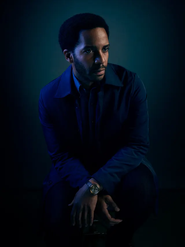 Moody portrait with atmospheric lighting, photographic, dark-mode, dark
