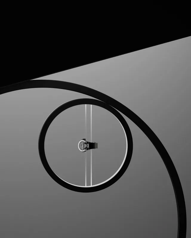 Minimalist watch composition, minimalist, geometric, monochrome