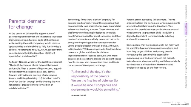 Parents' demand for change text page with quote