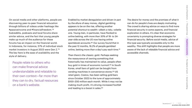 Peer-to-peer finance three-column with purple pull-quote