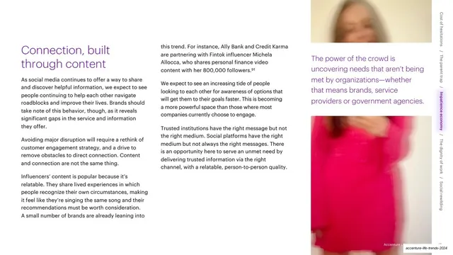 Connection built through content three-column with purple statement