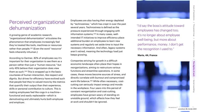 Perceived organizational dehumanization with quote