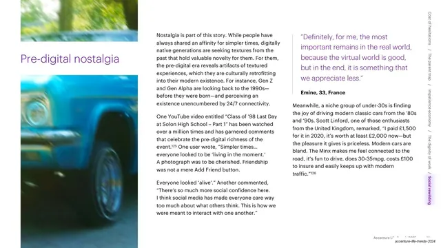 Pre-digital nostalgia text-and-quote slide, editorial, minimal, light