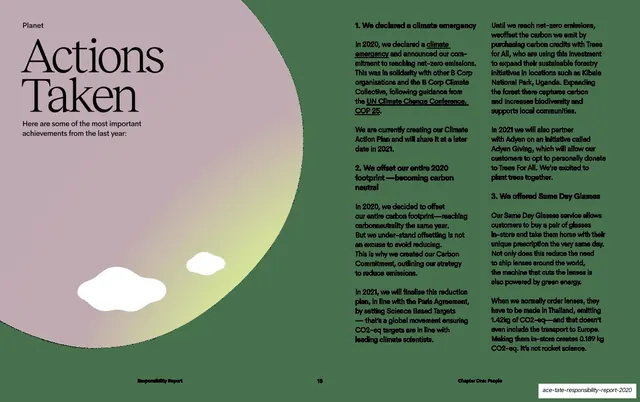 Actions Taken three-column spread