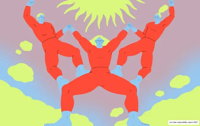 People full-bleed acrobats illustration