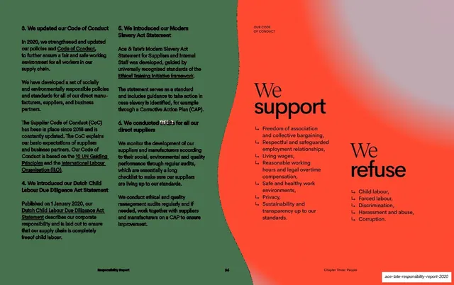 People We support We refuse, code of conduct