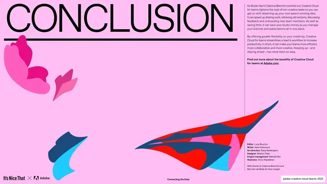 Conclusion closing slide, editorial, illustrated, vibrant