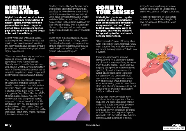 Digital Demands / Come To Your Senses spread
