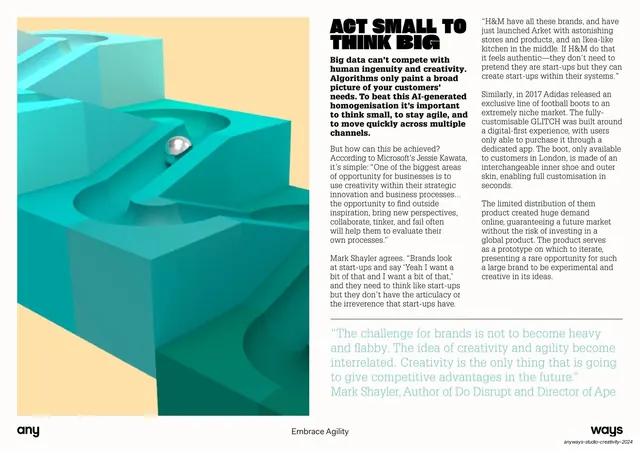 Act Small To Think Big spread