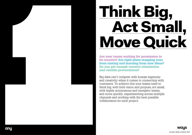 Provocation 1 Think Big Act Small Move Quick