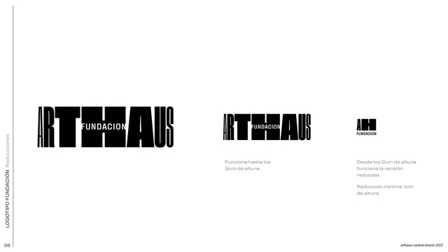 ARTHAUS Fundacion reductions and minimum sizes, editorial, minimal, light