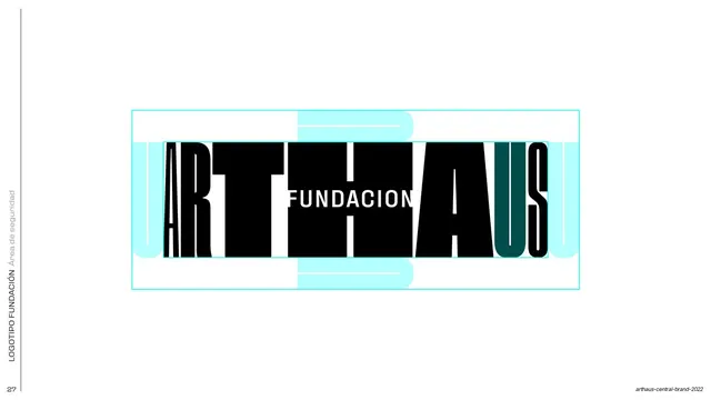 ARTHAUS Fundacion logotype safe area, editorial, minimal, light