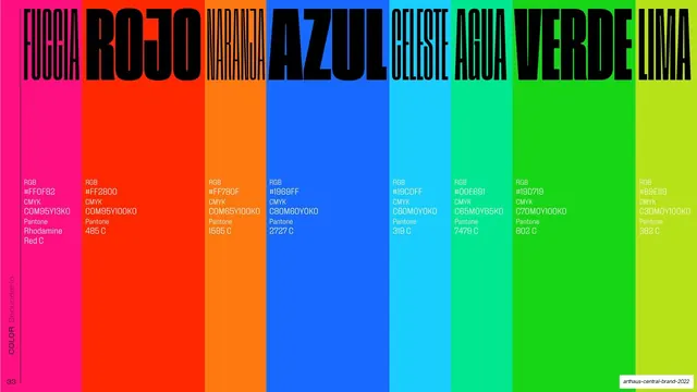 ARTHAUS secondary color palette bands