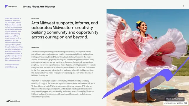 Writing About Arts Midwest micro and short bios, editorial, minimal, light