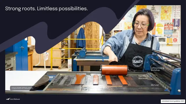 Sample application headline over letterpress photo