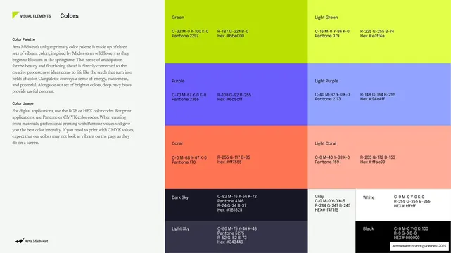 Color palette spec, full swatch grid with values
