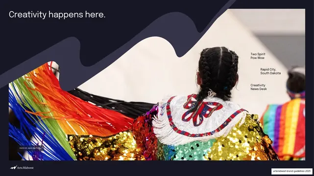 Creativity happens here, accent over pow wow photo