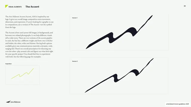 The Accent, two versions of the signature graphic