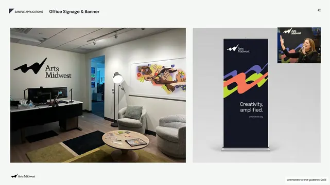 Office signage and roll-up banner