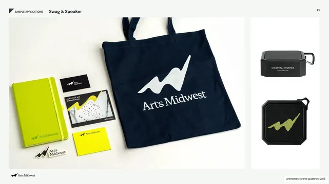 Branded swag and speaker, photographic, editorial, light