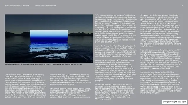 Editorial feature spread (NFT platforms)