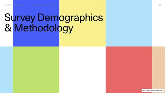 Survey Demographics & Methodology section divider, editorial, swiss, light