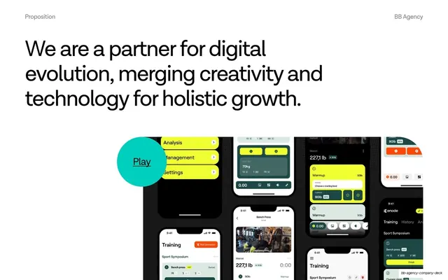 Partner for digital evolution proposition, swiss, minimal, light