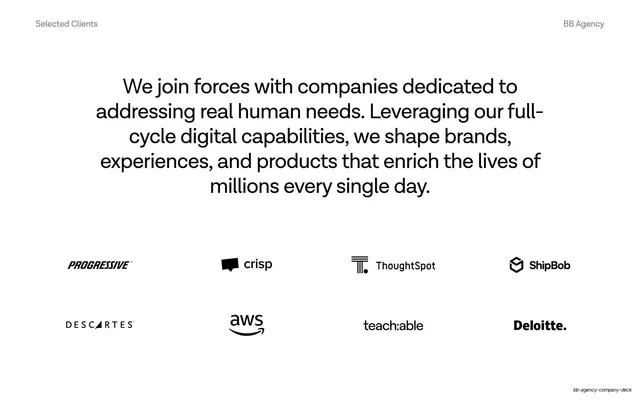 Selected clients logo wall, swiss, minimal, light