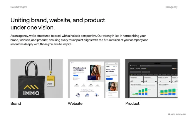 Uniting brand website product overview