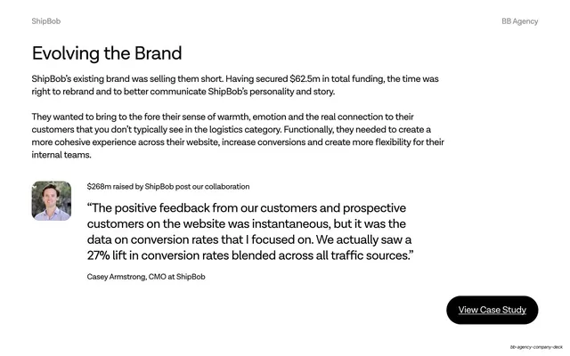 ShipBob results with testimonial quote