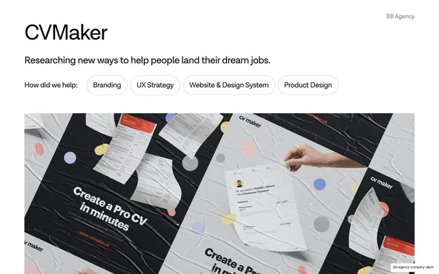 CVMaker case-study cover with poster photo