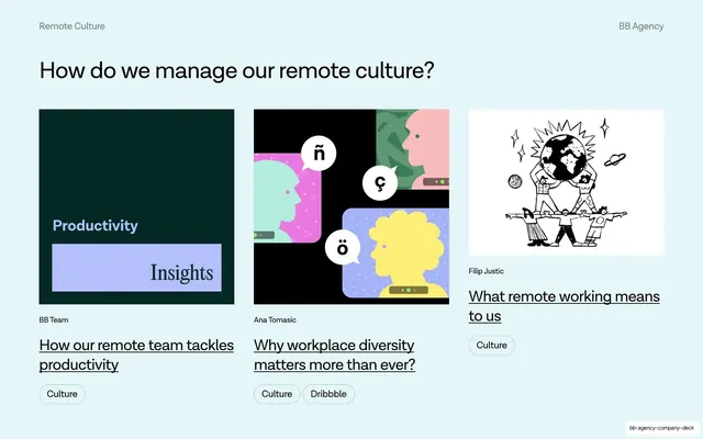How do we manage remote culture three-card blog grid