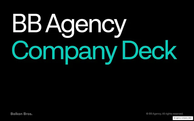 BB Agency Company Deck, swiss, minimal, dark