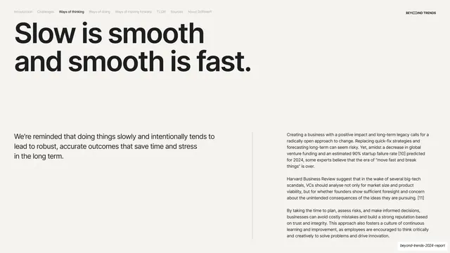Slow is smooth pull quote, editorial, minimal, light