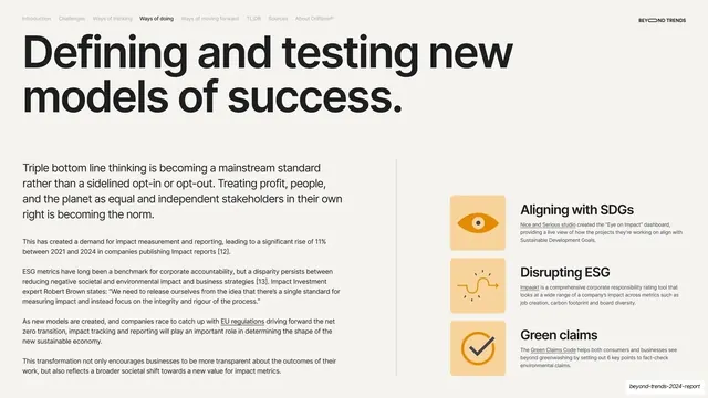 Defining and testing new models of success