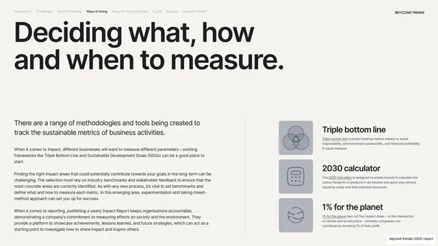 Deciding what, how and when to measure