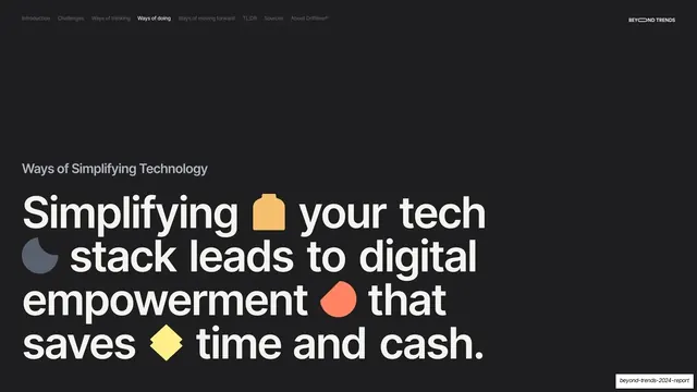 Ways of simplifying technology subsection divider