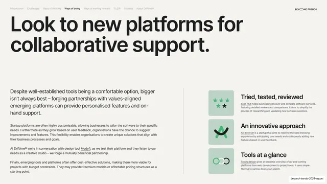 Look to new platforms for collaborative support